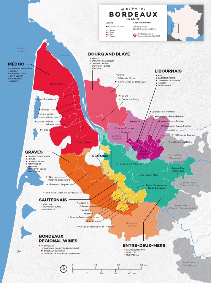 Bordeaux Wine Map
