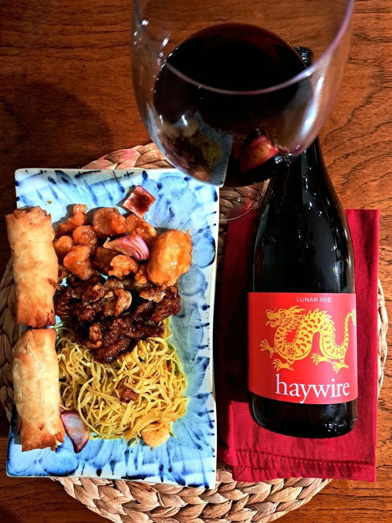 Haywire Lunar Red with Ginger Beef, Sweet & Sour Pork and Singapore Noodles