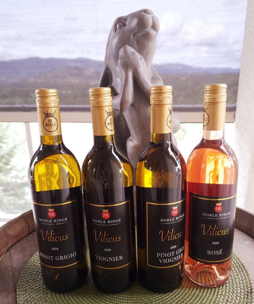 Noble Ridge Vineyard & Winery releases four wines from the Vilicus Series - Rosé, Pinot Grigio, Viognier and a Pinot Gris / Viognier blend.