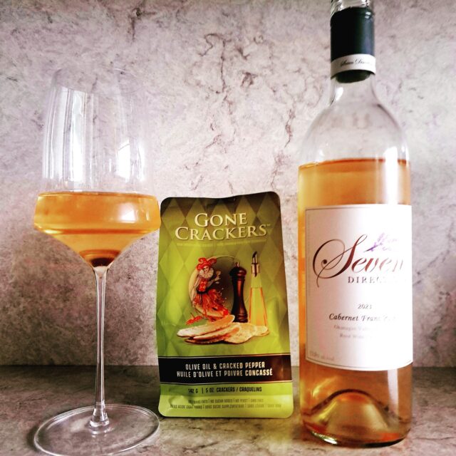 @bottegawinestudio Seven Directions Cabernet Franc Rosé with @gonecrackers 

“Sourced from a single vineyard, this varietal Cobernet Franc rosé was sustainably formed on a small grower-owned parcel in Osoyoos, B.C. Due to the extreme freeze in December 2022, Fruilvale Ridge Vineyard was hit hard, yielding a minuscule grape crop that was not even enough to produce a few cases of wine. These younger vines, only four years old, fared well over the winter freeze, so we opted to use this portion of grapes for this season.

Staying true to our minimalist, low-intervention winemaking, these grapes were hand-harvested on September 9th, 2023, with 23.1 6 brix. The grapes were crushed immediately with no skin contact. Lightly pressed and fermented at a cool temperature in stainless steel tanks to preserve freshness and aroma. Battonage in the tonk was performed weekly during fermentation for added texture and mouthfeel.” Daniel Bontorin, winemaker.

Alcohol: 13.0%/ pH: 3.39 / TA: 6.20 / RS: 2.1

The premium Rosé displays a delicate pale salmon hue. Its vibrant nose reveals enticing aromas of apricot, raspberry, and white peach, accented by subtle sagebrush. The palate is refined and textured, echoing the nose with flavours of strawberry, red cherry, a touch of rhubarb, and a mineral edge. Balanced natural tannins and crisp acidity culminate in a refined, saline finish. 92 Points

#topshelf #yesbcwine #bcwine #foodielife #bcwinecountry #winecountry #wine #explorebc #explorebcwine #foodfriendly #winelover #wineblogger #shiptosip #BuyBC #bcwinelife #bcwinetrends #cabernetfranc #roseallday #bcwinetrends #rosé #josephinenhütte